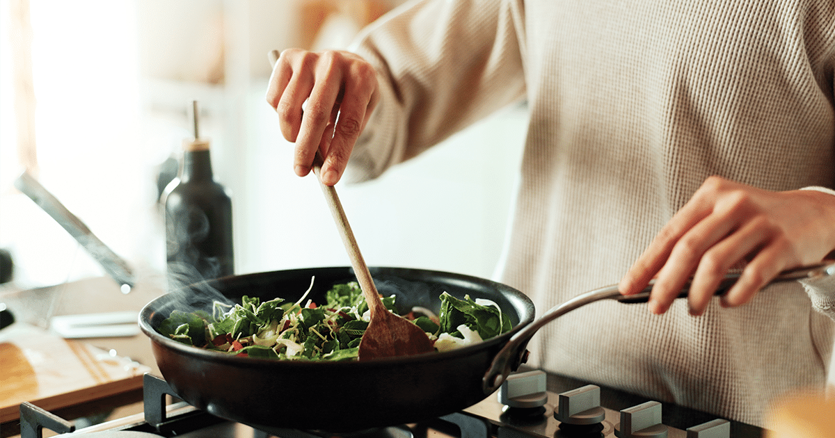 person cooking following rural alaskan nutrition tips