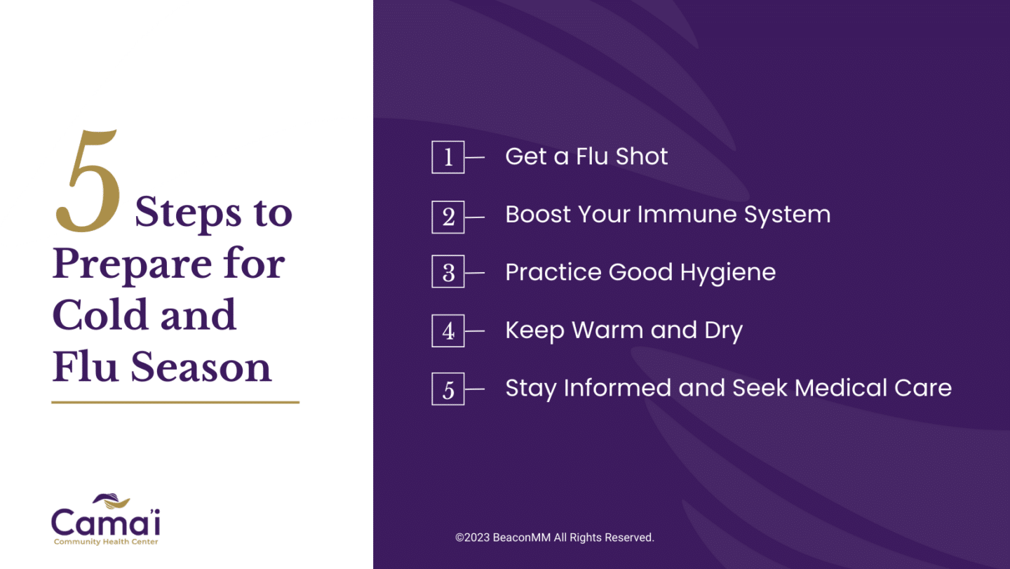 5 steps to prepare for cold and flu season infographic
